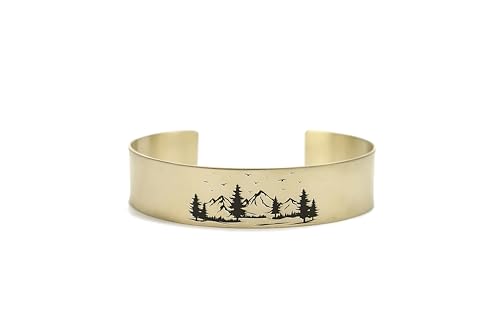 Bracelet Forêt en Or 14k gravé : un bijou de prestige au design personnalisé