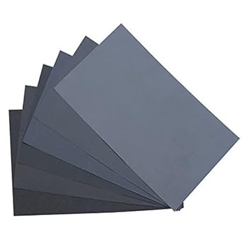 Pack of 25 11" x 9" Wet Dry Sandpaper Sanding Paper Abrasive Assorted Grits 800/1500/2000/2500/3000 5 Each Grit Finishing, Auto Body, Sand Paper Full Sheet