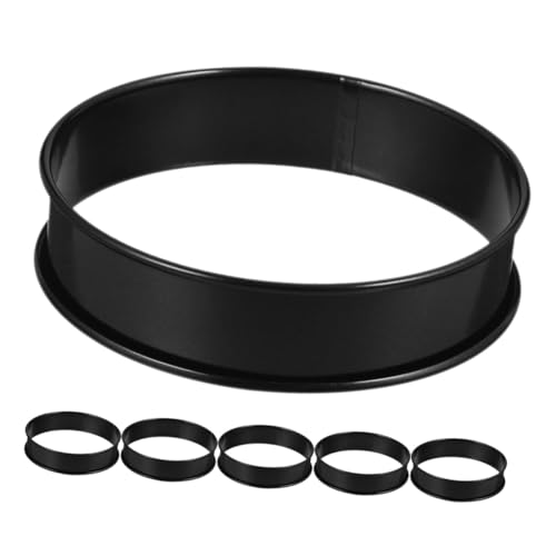 HIAKDOFT Molde para Hornear Anillos Antiadherentes de Acero Inoxidable, Doble Borde Enrollado, Diámetro 10 Cm, 6 Piezas para Muffins Ingleses, Tartas y Repostería Casera