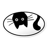 CafePress Upside Down Cat Oval Sticker Oval Car Bumper Sticker