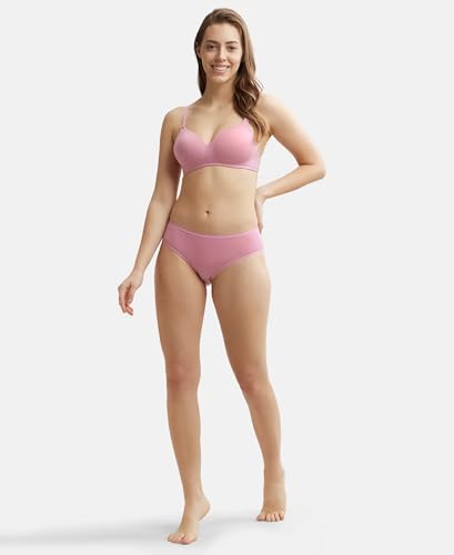 Image of Jockey JW11 Women Wirefree Padded Tencel Lyocell Elastane Stretch Full Coverage Multiway T-Shirt Bra with Adjustable Straps