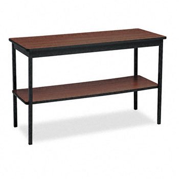 Barricks 48 x 18 Utility Table with Bottom Storage Shelf TABLE,W/SHELF,18X48,WA/BK 1681 (Pack of 2)