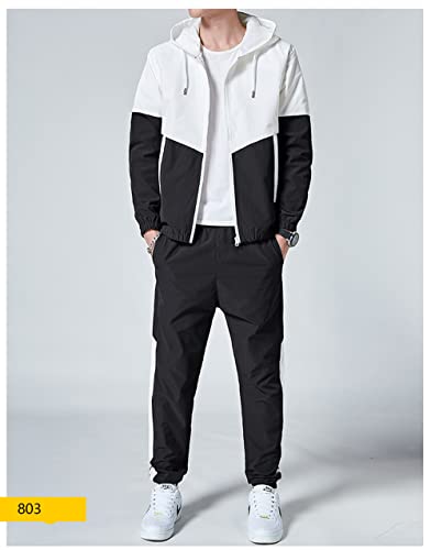 Floette Men Retro Windbreaker Track Suit Track Jacket Track Pant Athletic Hip Hop Windproof Sweat Suit3