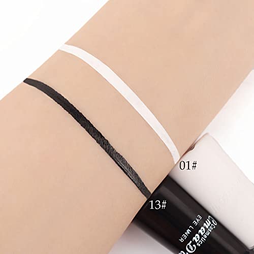 evpct 2Pcs White Black Liquid Eyeliner Set Waterproof White Eye Liners for Wo...