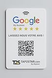 Mapa Comentarios Google francés digital sin contacto QR Code | Compatible con iPhone y Andoid | Configurable Online | Ideal Comerciales, Empresas | Tap2Star.COM