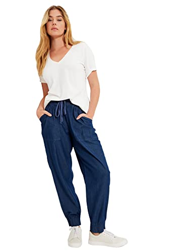 Women's Plus Size Drawstring Denim Jogger