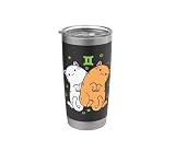 Horóscopo del signo del zodiaco Géminis como gato Vaso térmico de acero inoxidable de doble pared