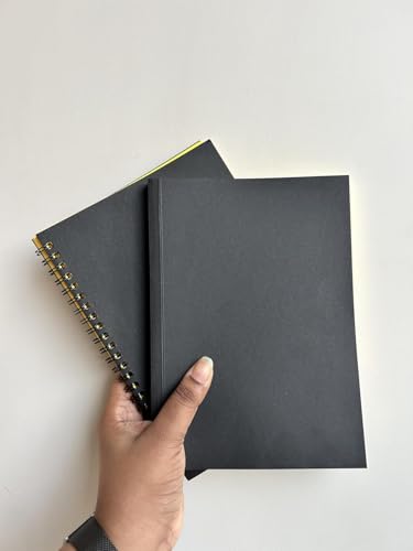 Image of XI Combo of Wiro - Manifestation Notebook & The Manifestation Notebook | Black Cover & Pages | A5 Size | Notebook with Yellow Pages for Manifestation (Black and Yellow)