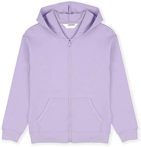 JIAHONG Kids Athletic Hoodie Fashion Hooded Sweatshirt Youth Zip up Hoodies Jacket for Boys and Girls(Lilac, xs)