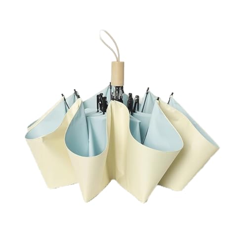 eexbz Umbrellas for Rain Sun Umbrella, Strong Windproof Umbrella, Solid Color Parasol, Ladies Folding Automatic Umbrella, Sunny or Rainy Day Strong Umbrella for Wind and Rain(B)