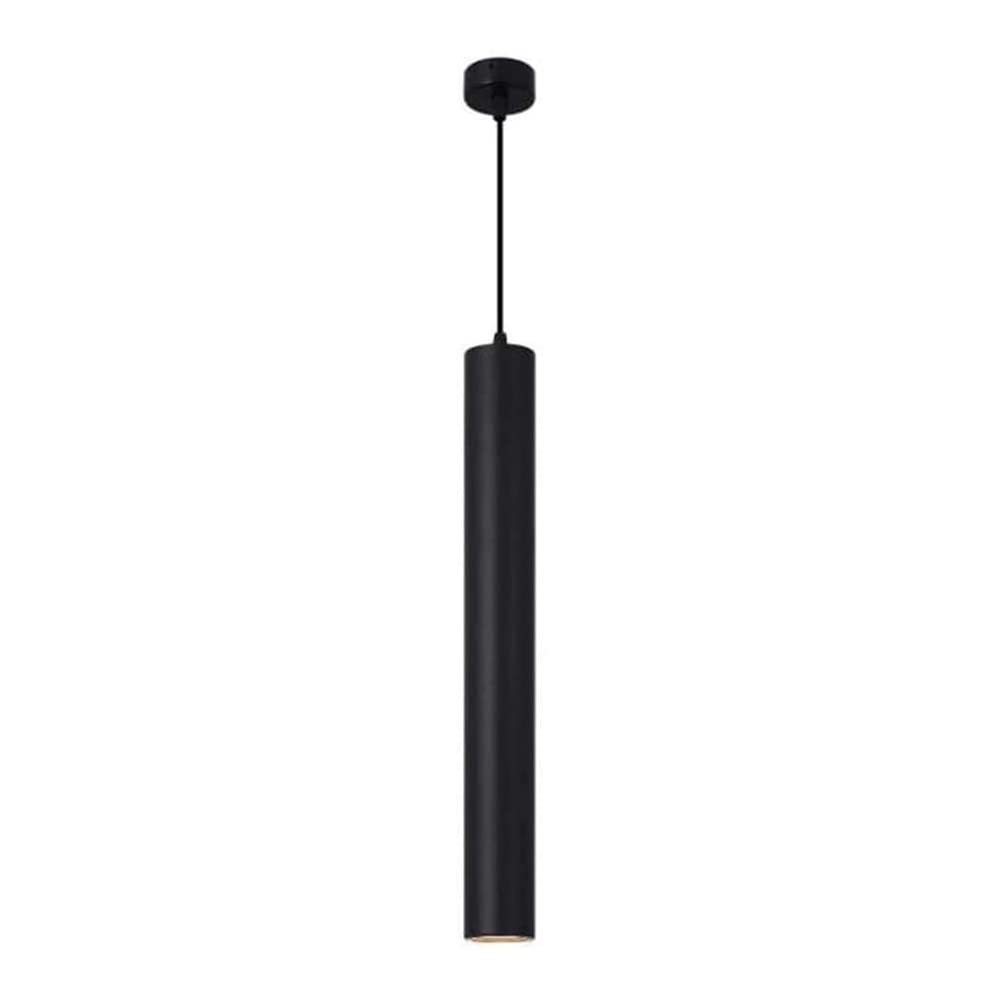 Lustre suspension cylindre noir LED pour éclairage bar - 8