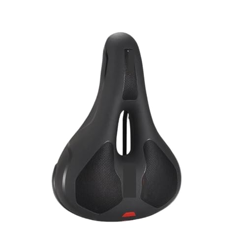 Compatible For Bicycle Saddle Hollow Breathable PU Waterproof Bike Widen Thicken Soft Rebound MTB Road Cushion Seat(Red)
