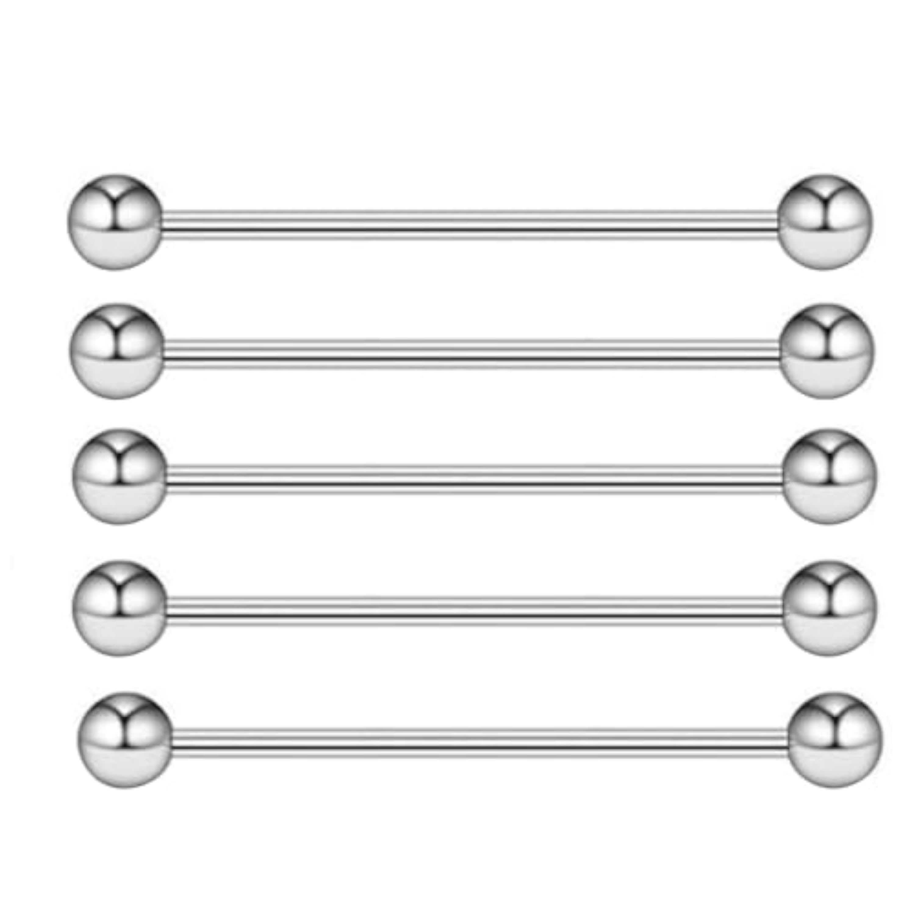 5 piezas de acero inoxidable roscado externamente pezón lengua industrial cartílago pendiente barra anillos piercing retenedor 12-22 mm útil y práctico.