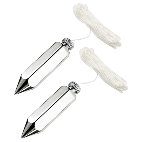 2PCS Hexagon Steel Plumb Bob 790-8 8 Ounce Brass Plumb Alloy Steel Building Measuring Hammer Wire Hammer Pendant Metal Building Accessories Crafting Wire Kit