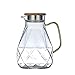 Szklany czajniczek 1,5 l czajniczek Diamentowa tekstura Szklany czajniczek Przezroczysty dzbanek do kawy Żaroodporny czajniczek (kolor: przezroczysty, rozmiar: 1500 ml) (przezroczysty 1500 ml) Wysok