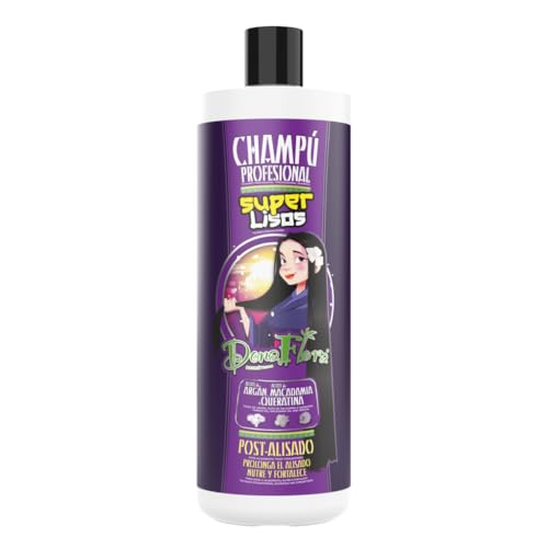 Dona Flora - Champú Super Lisos - 1000ml - Alisado Natural y Brillo Extremo - Cabello Suave, Sedoso y sin Frizz