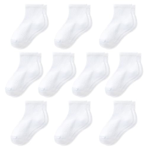 Kids Athletic Socks - Breathable Mesh Sports Socks for Boys & Girls, Youth 10 Pairs