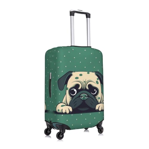 Pug Green Polka Dot Travel Luggage Cover Elastic Washable Suitcase Protector Anti-scratch Thicken Baggage Covers Fit 18-32 Inch Medium3