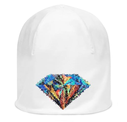 Bonnet fin en coton blanc abstrait doux idéal pour vos sorties fraîches et moments de détente