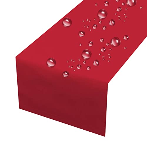 Plumeri Tischläufer Wasserabweisend abwaschbar Lotuseffekt Tischtuch Tischdekoration Tafeltuch (40 x 120 cm, Rot) Cover