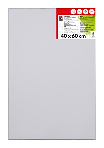 Preisvergleich Produktbild Marabu 1616000000402 - Keilrahmen, ca. 40 x 60 cm, Rahmentiefe ca. 1,8 cm, weiß, mit 380 g / qm Baumwolle bespannt, 3 fach grundiert, leicht saugend, für Acryl-, Öl-, Gouache- und Temperafarben