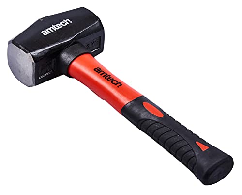 Amtech - Club Hammer, Heavy Duty Head for Powerful Impact, Shock Absorbing Fibreglass Handle, Non-Slip Grip, Perfect for Demolition and Paving (70oz / 2kg)