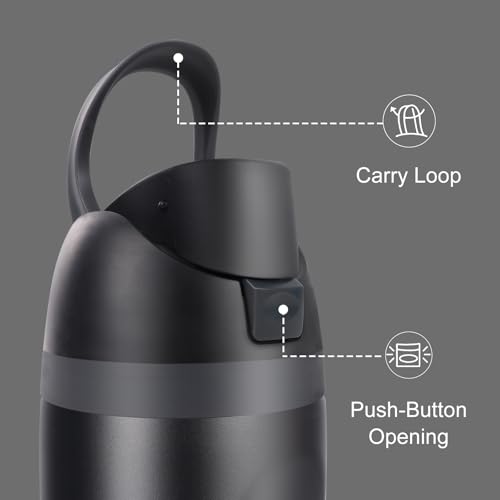 Ruzkq Replacement Lid for Owala Freesip, Compatible with Owala Cup 16oz 24oz 32oz 40oz, One Button Water Bottle Top Lid Replacement Accessory, Leakproof, BPA-Free, Black