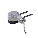 Geettcaifu 1 Pcs ZE-109 Ceiling Fan Light Pull Chain Switch, Two-Wire On-Off Speed Pull Chain Switch Compatible with Ceiling Fans, Lamps and Wall Lights - Silver