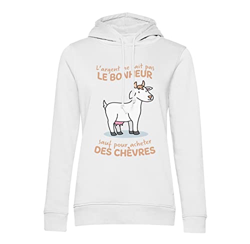 Sweat à capuche chèvre l'argent ne fait pas le bonheur pour cultiver la joie