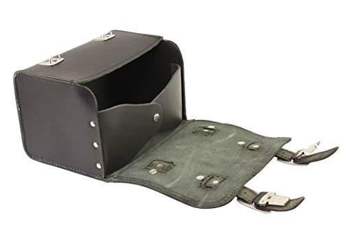 Leder Hecktasche mit Schnellverschluss Gepäckträger Tasche Packtasche Schwarz passend für Simson S50 S51 S70