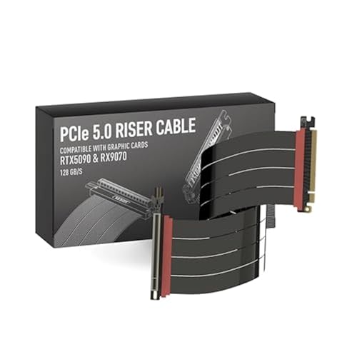LINKUP PCIe 5.0 Riser Cable | Vertical GPU Mount | Left Angle, 90cm