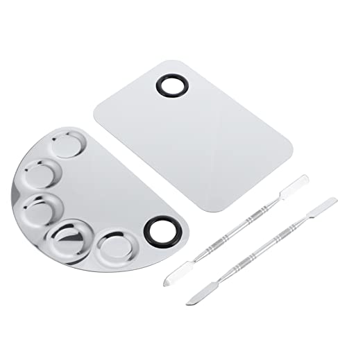 SOESFOUFU 2 Sets/4pcs Stainless Steel Makeup and Manicure Kit Palettes for Beauty Tools