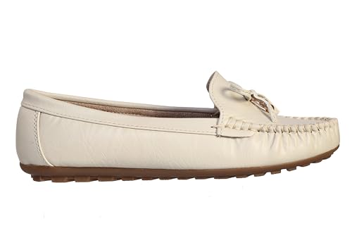 Image of CatBird Women's Slip-On Loafers | Cushioned Comfort Flats with Bow & Metal Detail | Lightweight Office & Casual Shoes | Anti-Slip Sole