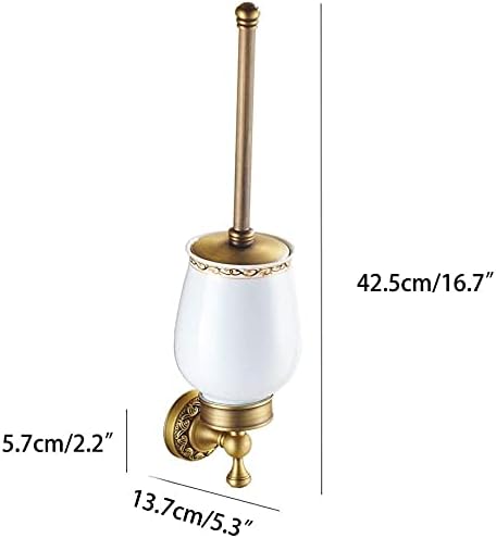 Toilet Brush Toilet Brush and Holder Set，Wall-Mounted Toilet Brush Holder Set with Copper Handle for Bathroom Toilet Cleaning for Home Bathroom