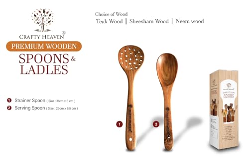 Image of Wooden Cooking Spoons Utensils, Sheesham Wood (Set of 2 A)