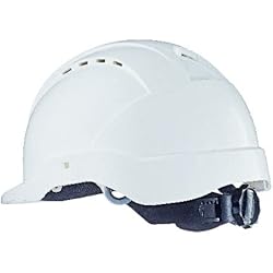 Accesorios Para Cascos De Seguridad Industrial Tector Casco de protección Industrial según EN397, con Correa Textil de 6 Puntos y Cierre de Rosca (Blanco)