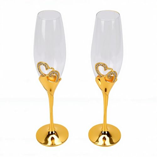Verres à champagne GOWENIC cœur pour éviter une table de mariage banale - 2