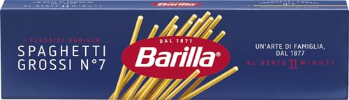 Barilla Pasta Spaghettoni, Pasta Lunga di Semola di Grano Duro 100% Italiano, Forma Corposa e Spessore Equilibrato, 500g Barilla Pasta Spaghettoni, Pasta Lunga di Semola di Grano Duro 100% Italiano, Forma Corposa e Spessore Equilibrato, 500g