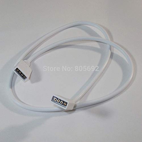 Gimax 30cm RGB LED Strip Lighting Female 4 Pin Cable Connector Adapter Extend Line Wire- 100PCS - (Color: WHITE)