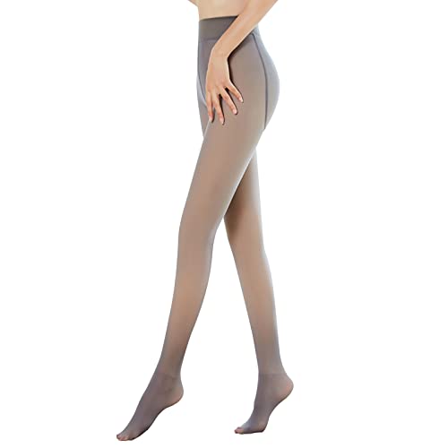 Dasfie Collants d'hiver pour femme - En peluche translucide - En polaire chaude épaisse - Taille haute - Pour l'abdomen - Pour 40-70 kg Cover