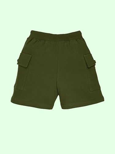 Image of KiddoPanti Boys 100% Cotton Knitted Above Knee Length Basic Cargo Shorts
