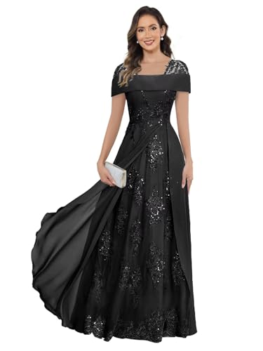 Lvminweaz Chiffon Mother of The Bride Dress Plus Size Black