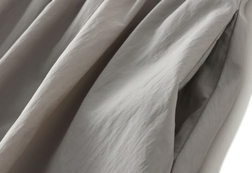 Womens Casual Lantern Skirts Elastic Waist Bubble Pompom Skirt Pleated A-Line Skirts Fluffy Fashion Party Skirt Gray4