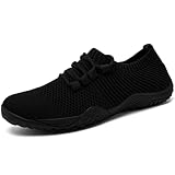 Barfuss Schuhe Damen BarfußSchuhe Laufschuhe Turnschuhe Sportschuhe Sneaker Schwarz Hallenschuhe Stoffschuhe Fitnessschuhe Damen Gym Minimalistische Rutschfest Walkingschuhe Hausschuhe Größe 38