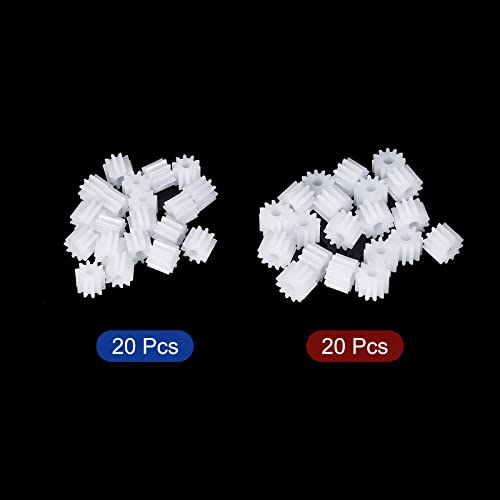 Image of MECCANIXITY Plastic Gear Wheel 10 Teeth 12 Teeth for Motor Gearbox Shaft Pack of 1 Set