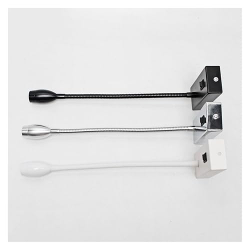 Lámpara de lectura para cabecera con foco de manguera blanca flexible 3
