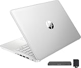 HP Stream 14' HD BrightView Laptop, Intel Celeron N4120, 16GB RAM, 288GB Storage (128GB UFS + 160GB Docking Station Set), Intel UHD Graphics, 720p Webcam, Wi-Fi, 1 Year Office 365, Win 11 S, Silver