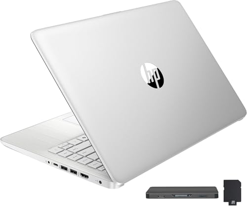 Image of HP Stream 14" HD BrightView Laptop, Intel Celeron N4120, 16GB RAM, 288GB Storage (128GB UFS + 160GB Docking Station Set), Intel UHD Graphics, 720p Webcam, Wi-Fi, 1 Year Office 365, Win 11 S, Silver
