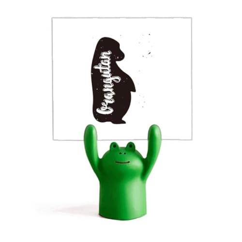 Porte-mémo orang-outan grenouille noir et blanc pour notes et photos de bureau