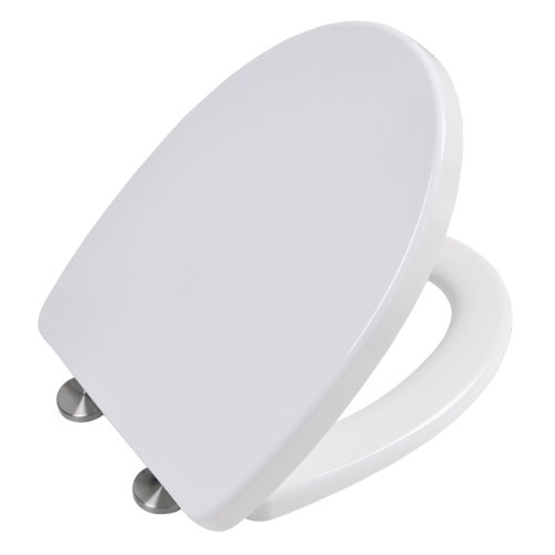 Sedile copriwater con ammortizzatore e funzione di sgancio rapido in Duroplast (resina UF) | bianco | protezione antibatterica | copri water | coperchio wc | sedile wc numero di modello 2003